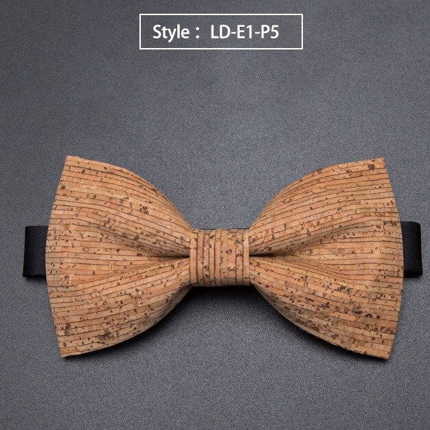 Kurk Hout Mode Strikjes Mens Novelty Handgemaakte Massief Das voor Mens Wedding Party Man Accessoires Mannen Bowtie: LD-E1-P5