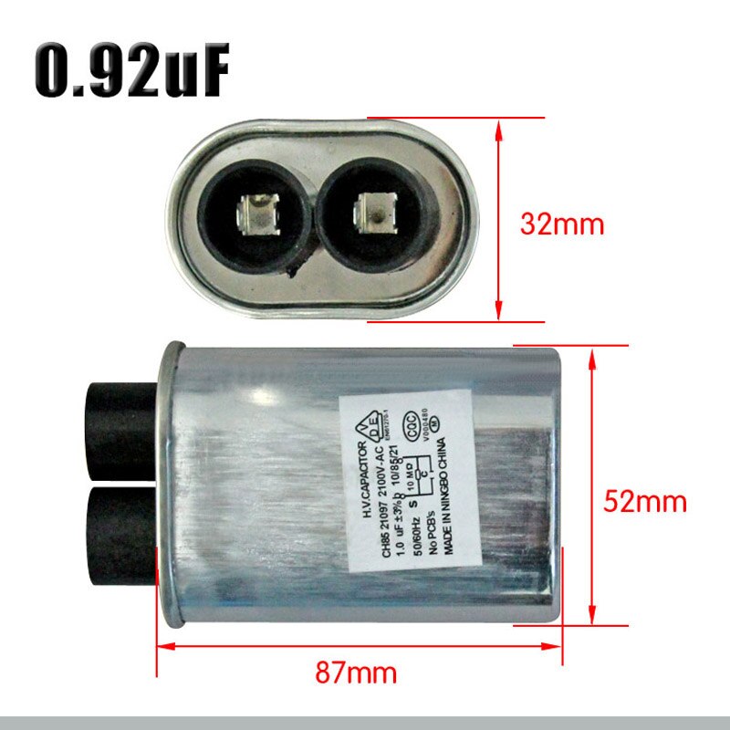 AC 2100 V 0.92 uf four à micro-ondes condensateur haute tension four à micro-ondes accessoires universel