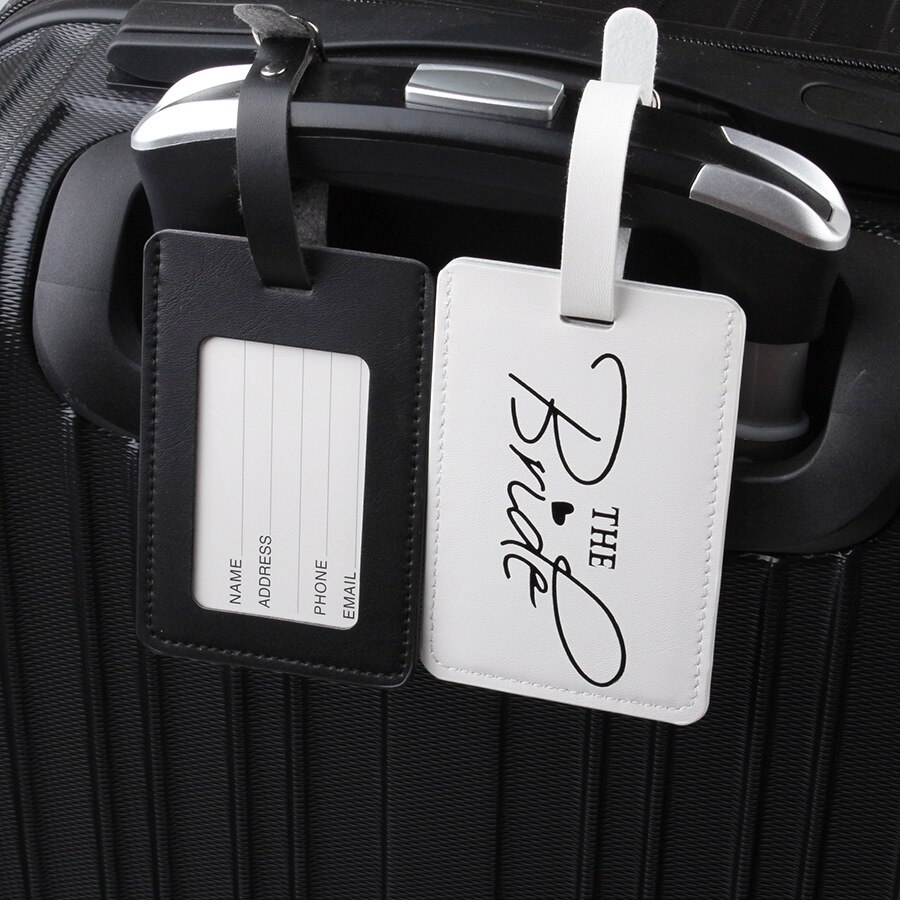 Bride&Groom Suitcase Luggage Tag Bag Pendant Travel Accessories Name ID Address Wedding Label