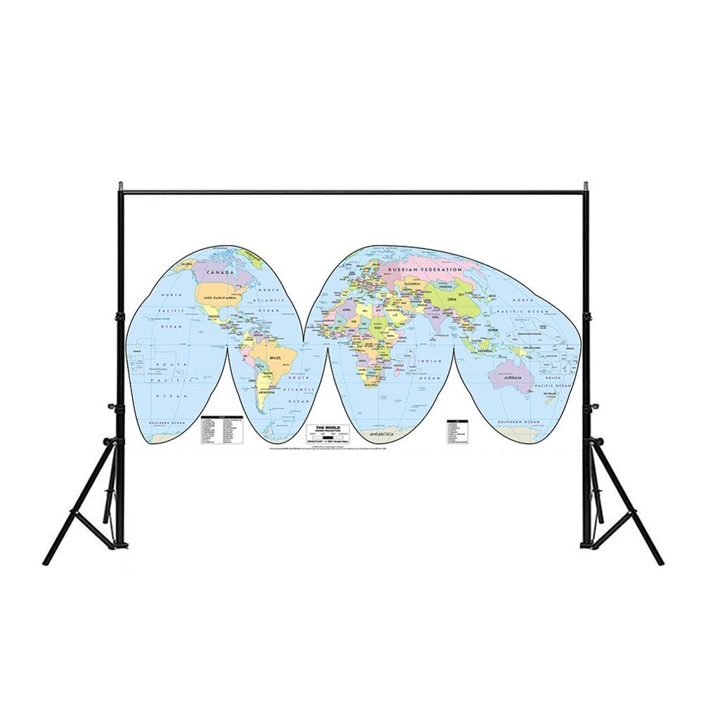 The World Map Goode Projection Country Map With Capital 150x100cm Vinyl Spray Map