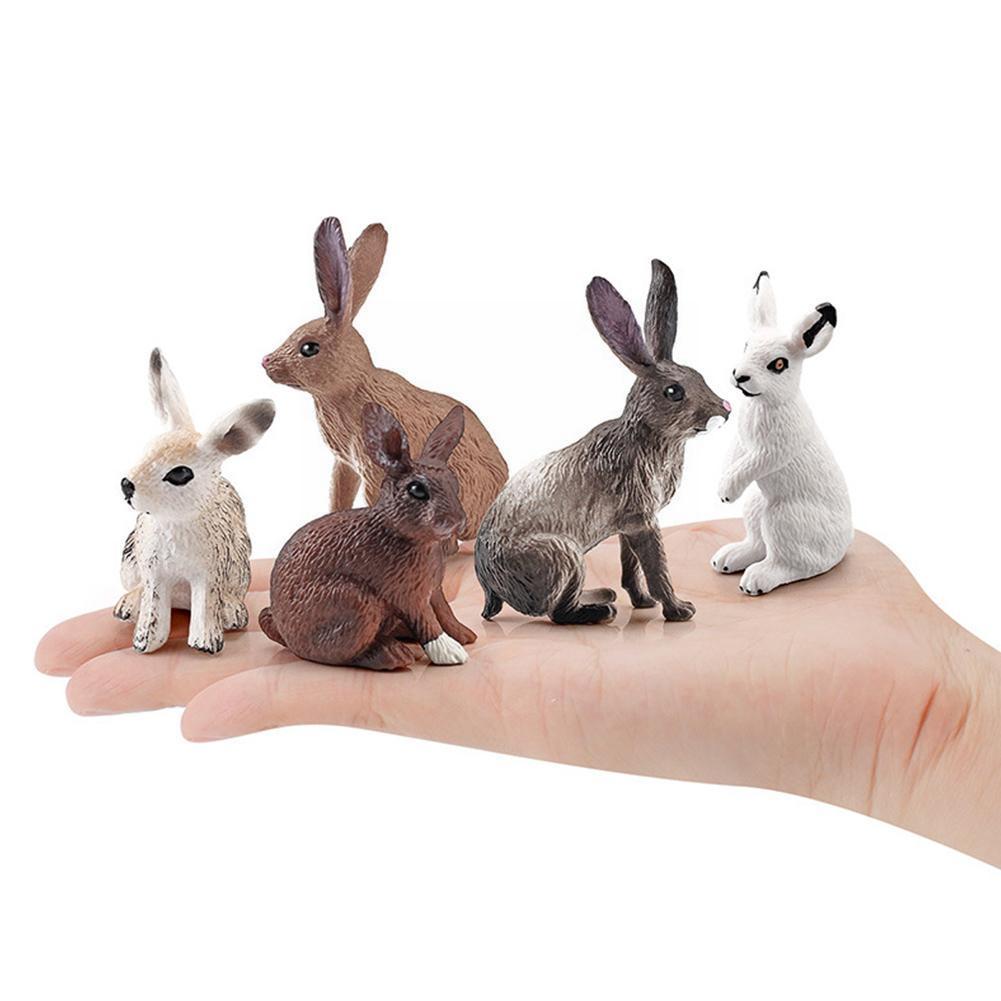 Simulation Forest Animal Rabbit Model Mini Farm Ranch Desktop Model Static Simulation Decoration Rabbit Decoration Hare B9e7