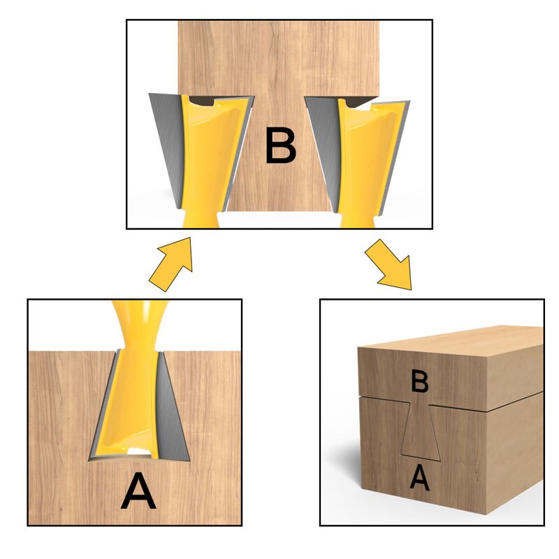 1Pc 6.35Mm 12.7Mm Schacht Hout Cutter Zwaluwstaart Frezen Voor Hout Tungsten Graveren Tool Frezen