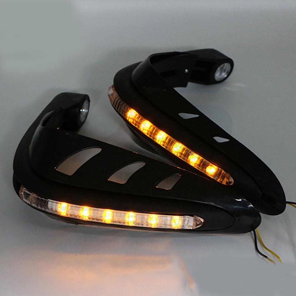 1 Pair Motorcycle Hand Guards Handlebar Hand Protector with LED Lights Motor Handguards Motocross Hand Guards Accessories