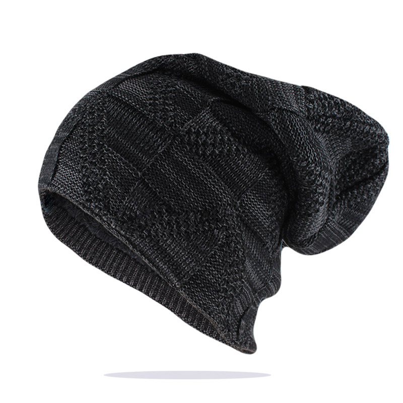 Stil vinter huer skullies mænd kvinder & #39 ;s varm hue strikket ben hue mærke mandlige farverige afslappet stjerne hatte kasket: Sort