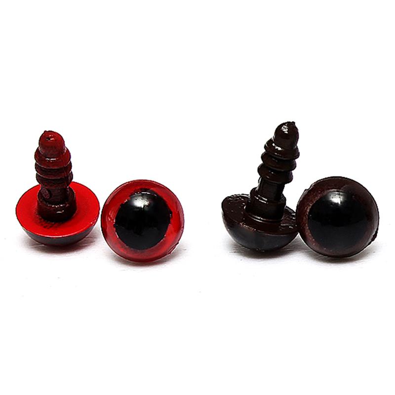 50 pares/100 Uds. Caja de Ojos de muñecas de plástico de 8mm de seguridad DIY para oso de peluche accesorios de peluche Snap Animal Puppet Doll Craft