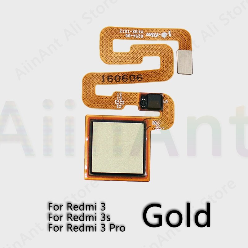 Cable flexible Original para Xiaomi Redmi Note 3 3s Pro, Sensor de huella dactilar, botón de inicio trasero: For Redmi 3 Gold