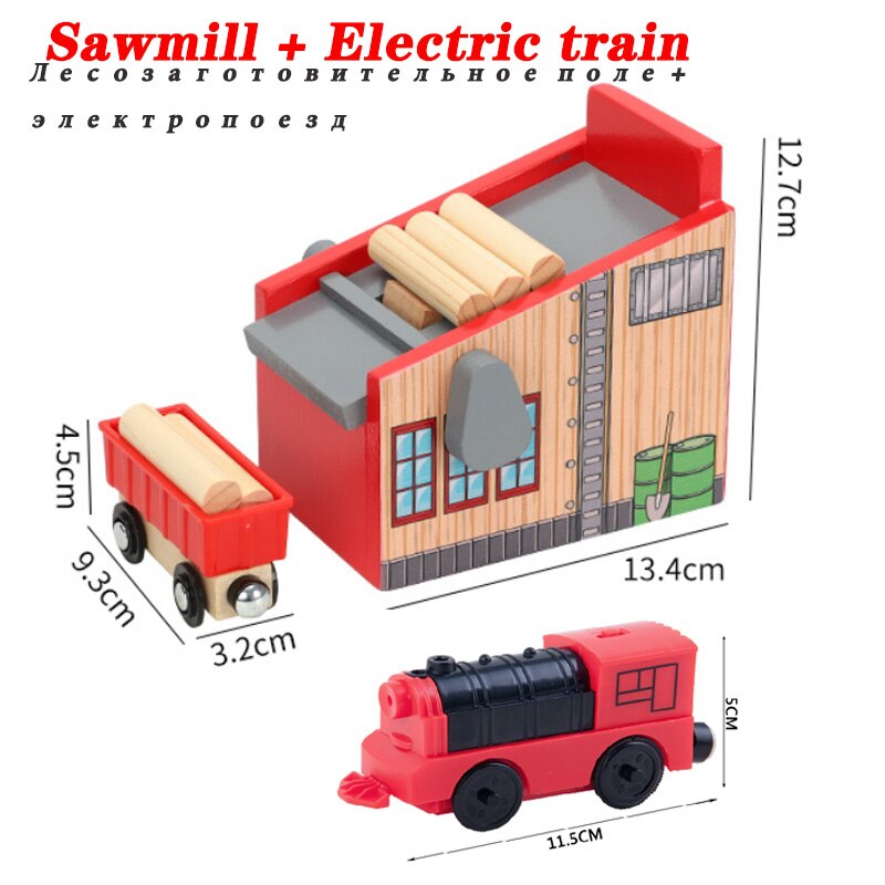 Houten Scène Accessoires Lumber Yard Slot Railway Compatibel Rail Auto Platform Hout Track Brio Trein Speelgoed Voor Kinderen: B