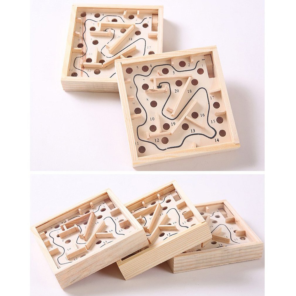 Pocket 20 Off Small Labyrinth Toy Burr Puzzle Educational Children'S Toys Lotus Wood Parent-Child Interaction