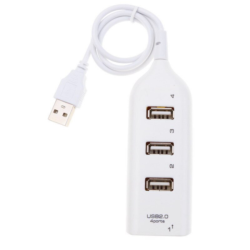 Mode Hoge Snelheid Micro Mini 4 Ports 2.0 Usb Splitter Adapter Voor Pc Computer Voor Draagbare Harde Schijven: white