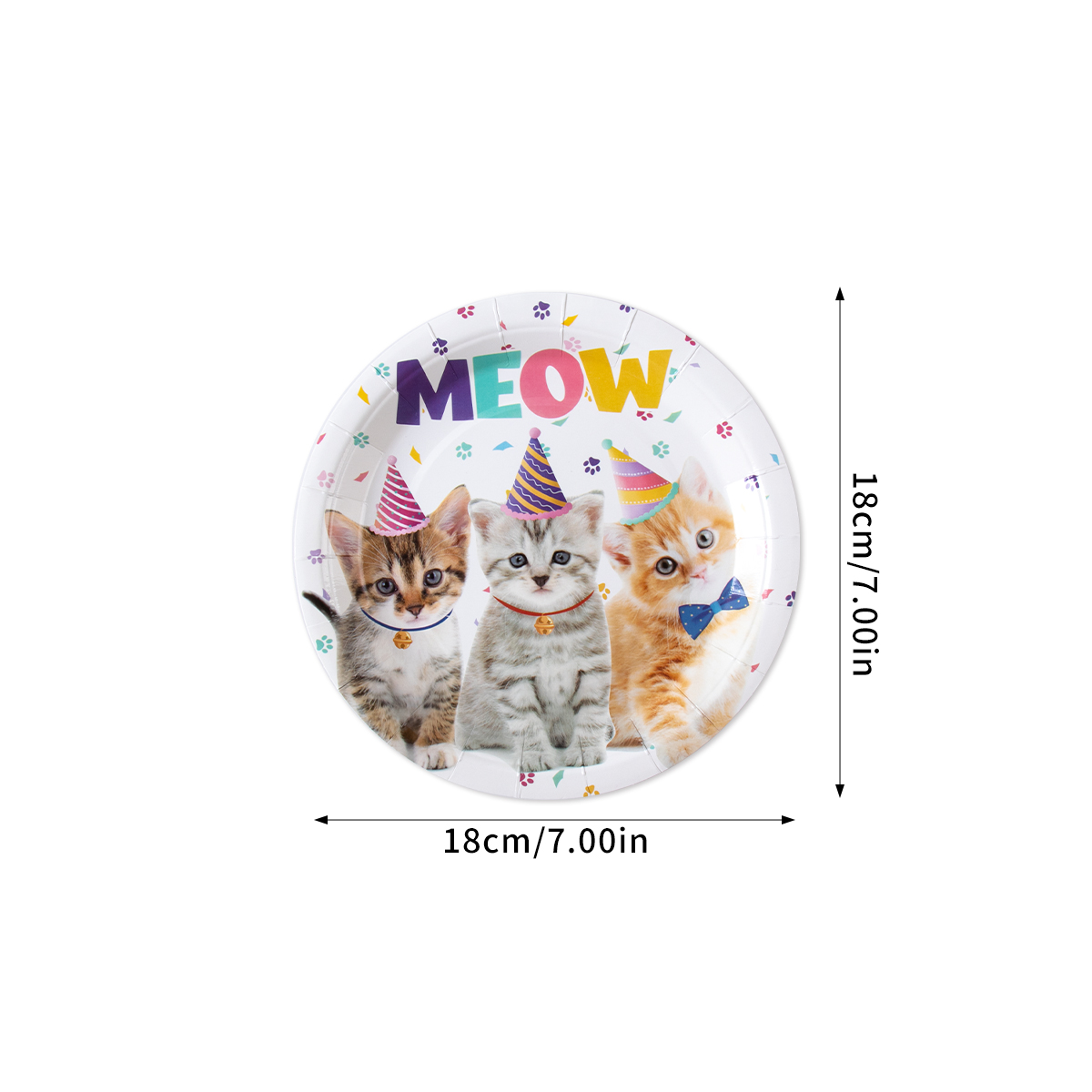 Decoración de de cumpleaños para gatos, pancarta de papel, plato, taza, adorno para pastel, juego de vajilla desechable, suministros para fiestas temáticas de gatos para niños: Verde oliva