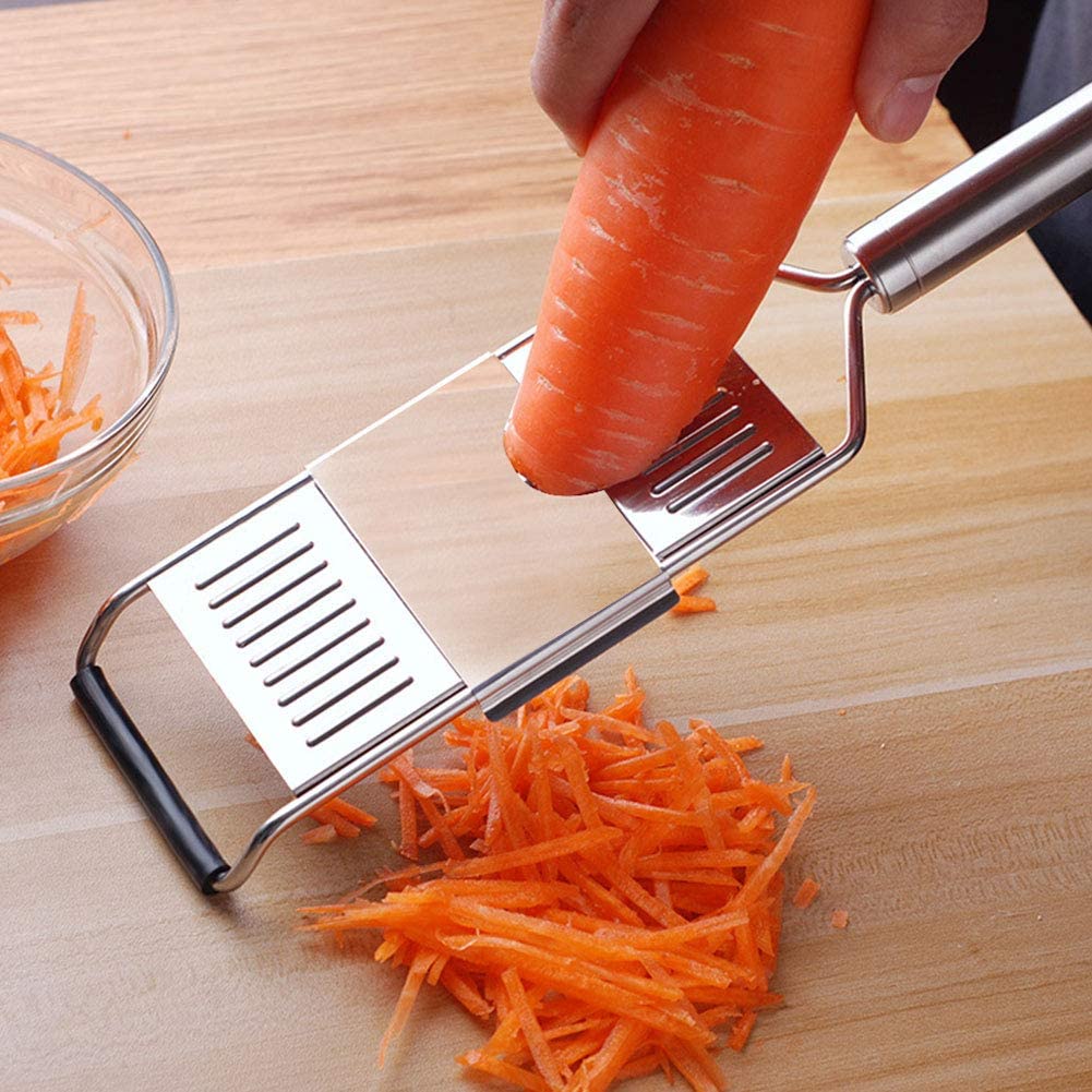 Multifunktionelt grøntsagsskærer bærbart rustfrit stål shredder cutter rive skiver skærehåndholdt rivejusterbart køkkenværktøj