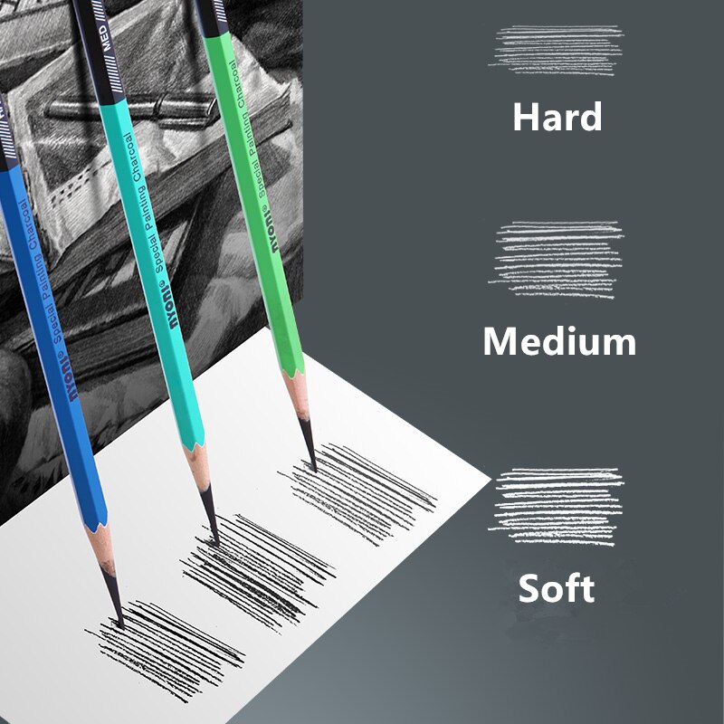 10pcs/Box Sketch Charcoal Pencil Soft Medium Hard Art Tools14B Painting Supplies Drawing Pencils N2802