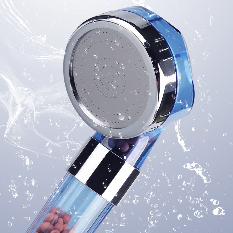 Negative Ion SPA Bath Shower Head High Pressure Bathroom Water-Saving Stones Beeds Rain Watering Filter Supercharged Showerhead
