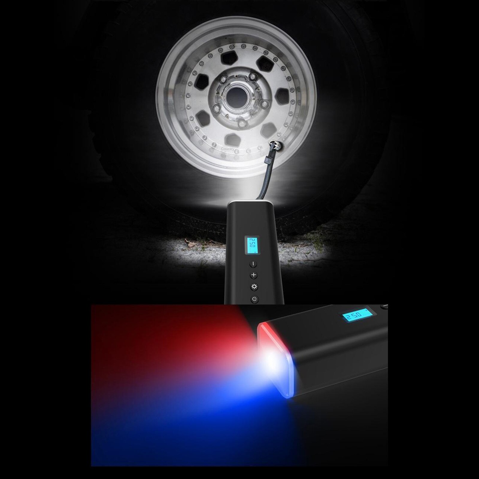 Draagbare Auto Air Tire Pomp Smart Band Elektrische Inflator Air Compressor