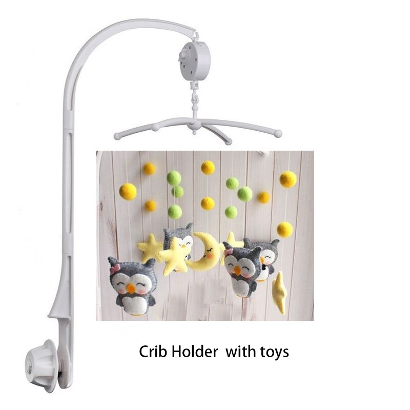 Babymobiel houder voor in de wieg, bedbel hangend speelgoed, 360 graden draaibare beugel, opwindbare muziekdoos, baby rammelaar, speelgoed, woondecoratie: A4