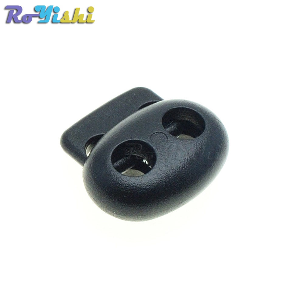 25 stks/pak Plastic Cord Lock Stopper Toggle Clip Black 16mm * 18mm * 5mm