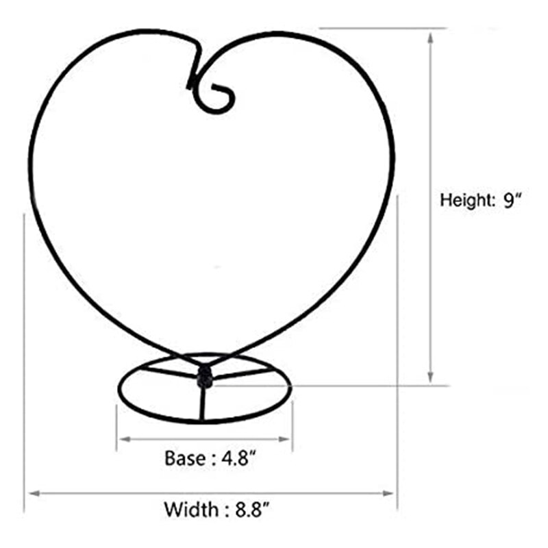 4- pakke hjerteformet ornament vise stativ jern pothook stativ til hengende glass terrarium (hjerte)