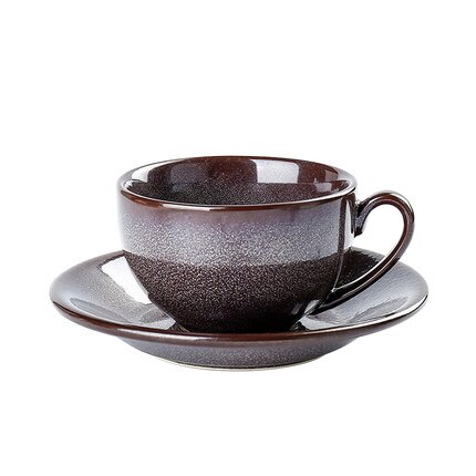 250ml keramiska lattemuggar kaffekoppar ugnsbyte porslinskopp och fat stjärnhimmel koppar frukost mjölk drickskopp: B