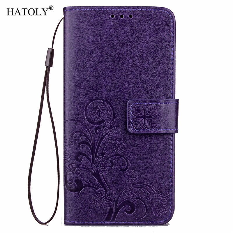 HATOLY For Phone Case LG K3 Cover 4.5'' Flip PU Leather & TPU Holster Case For LG K3 Case K3 Funda With Card Slot: Purple