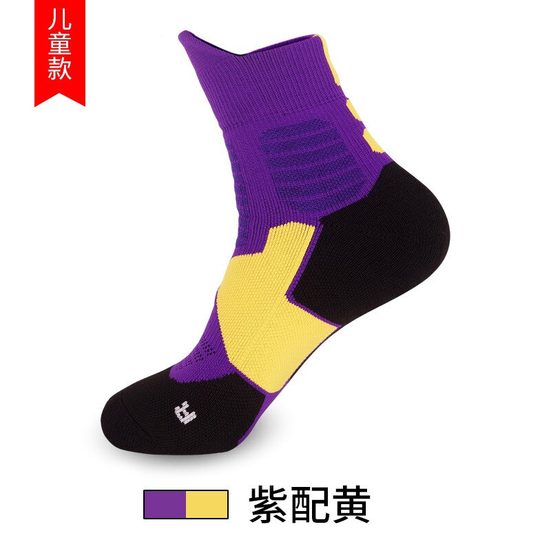 Kids Basketbal Sokken Vrouwen Sport Druk Fietsen Korte Buis Running Wandelen Antislip Antihechtende Comfortabele Kleur Sokken: EML8501-6