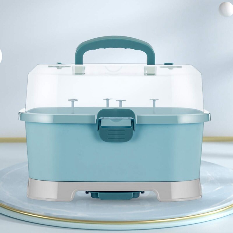 Baby Bottle Drying Rack Storage,Large Nursing Bottle Storage boxOrganizer with Cover,Portable Kitchen Cabinet Organizer