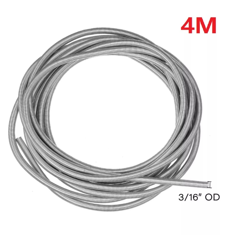 4M Stainless Steel Brake Line Protector Roll of 316Inch OD Brake Hose Tube Anti Rust Gravel Guard Spring
