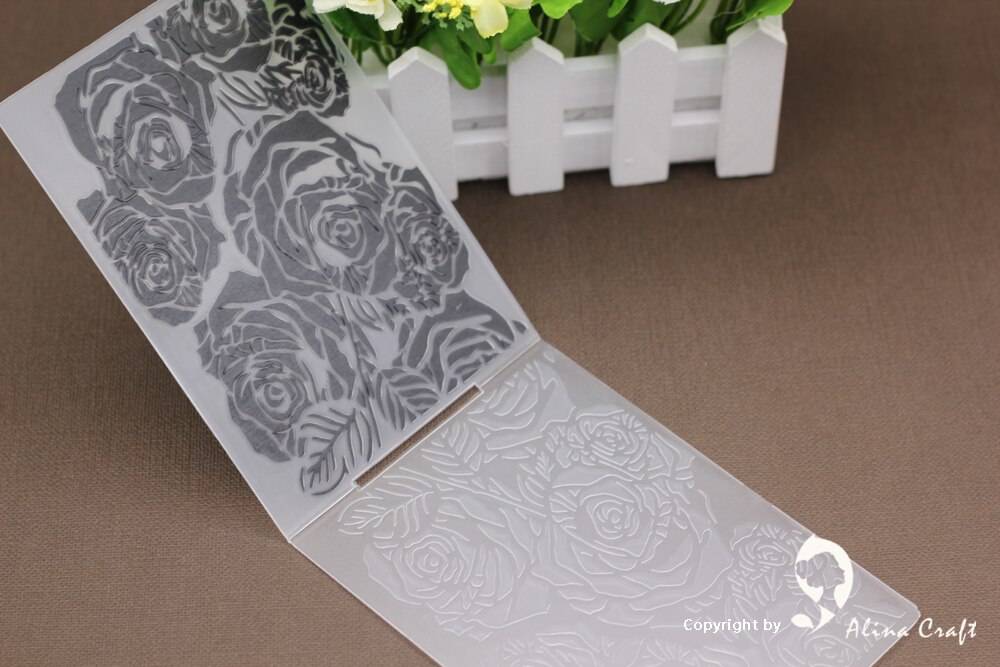 AlinaCraft PLASTIC EMBOSSING FOLDER spring flower rose DIY scrapbook album card decoration cutting dies paper craft making