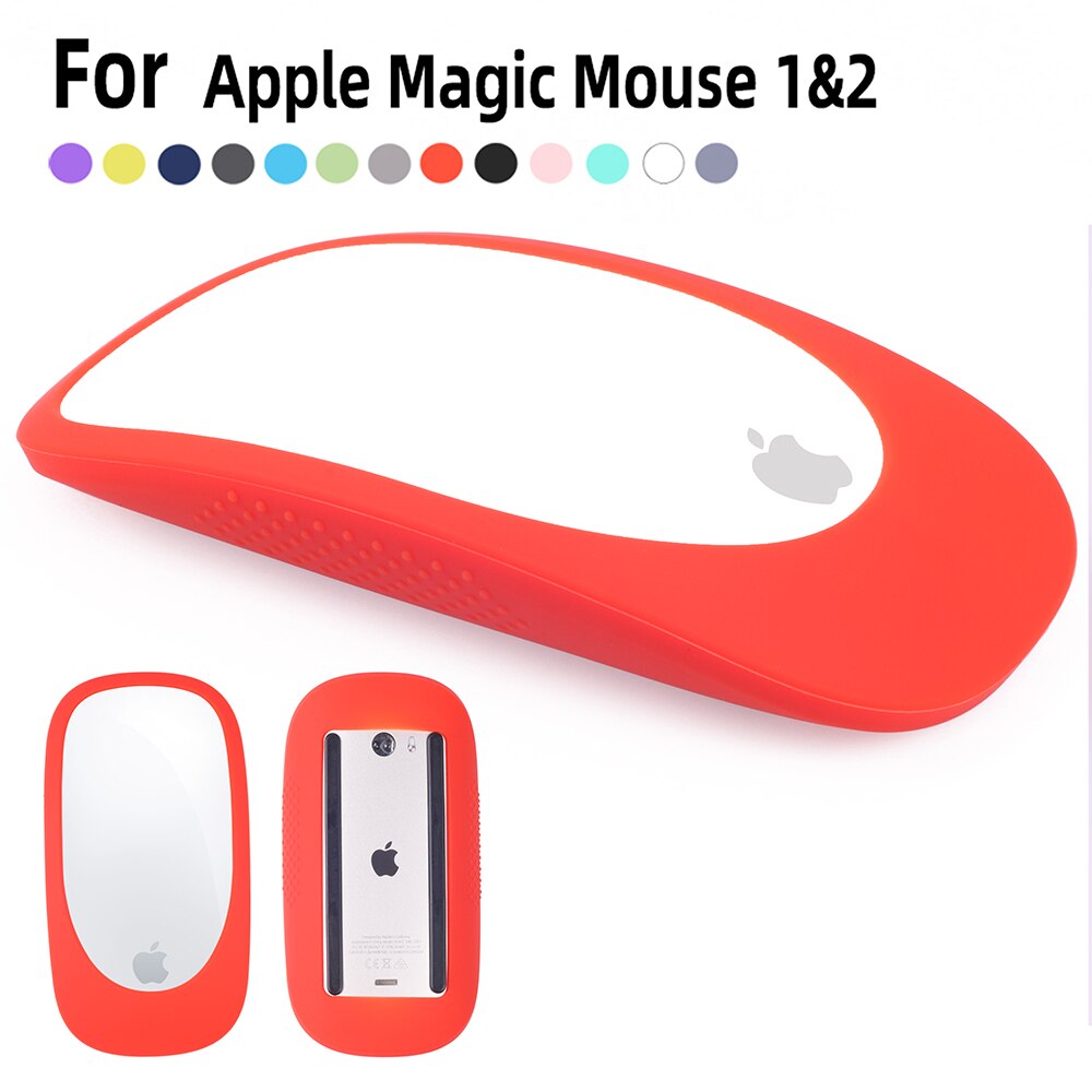 Magic Mouse Shell Silicone Skin Muis Cover Siliconen Muis Beschermhoes Voor Apple Magic Mouse 1/2 (China Red)