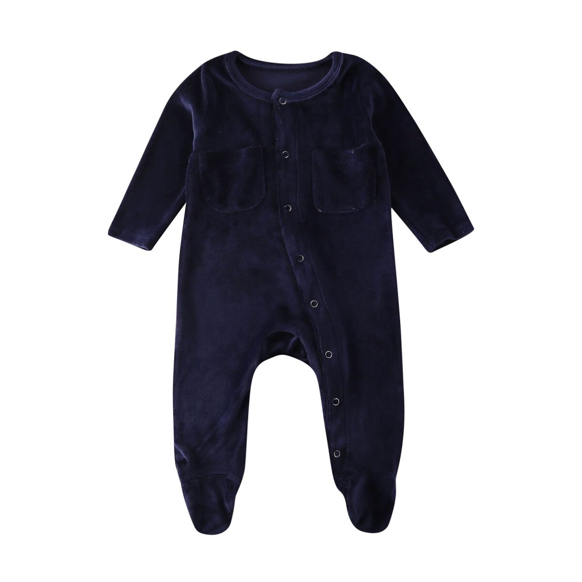 Pasgeboren Baby Baby Meisje Jongen Kleding Fluwelen Romper Bodysuit Jumpsuit Outfits/DOOR: Blauw / 18m