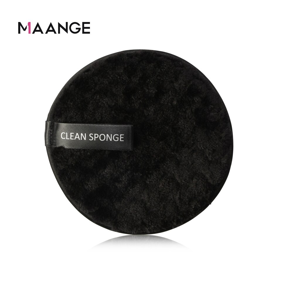 Chiffon démaquillant pour visage en peluche et microfibre, serviette nettoyante pour poudre de maquillage, tampons bouffée,: Black