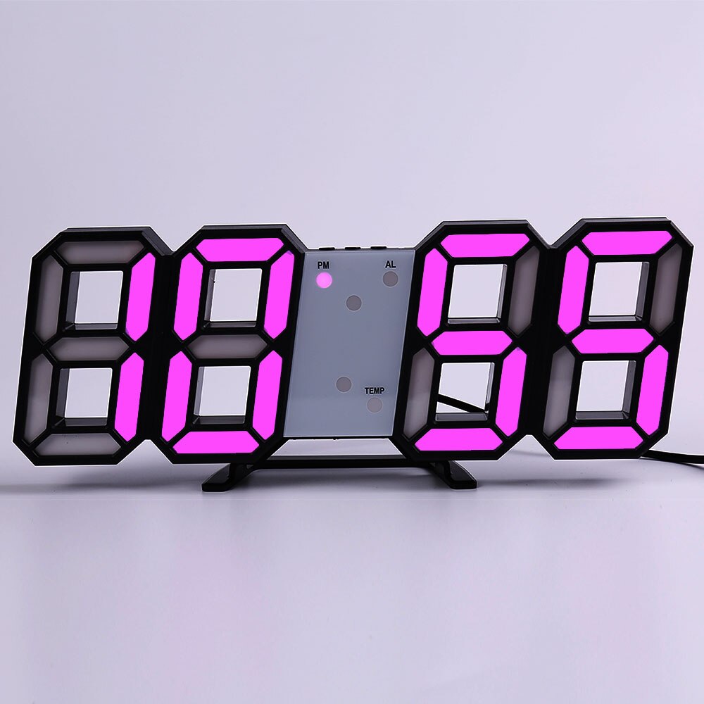 Wall Clock Watch Clock 3D Led Digital Modern Living Room Decor Table Alarm Nightlight Luminous Desktop: wall clock c