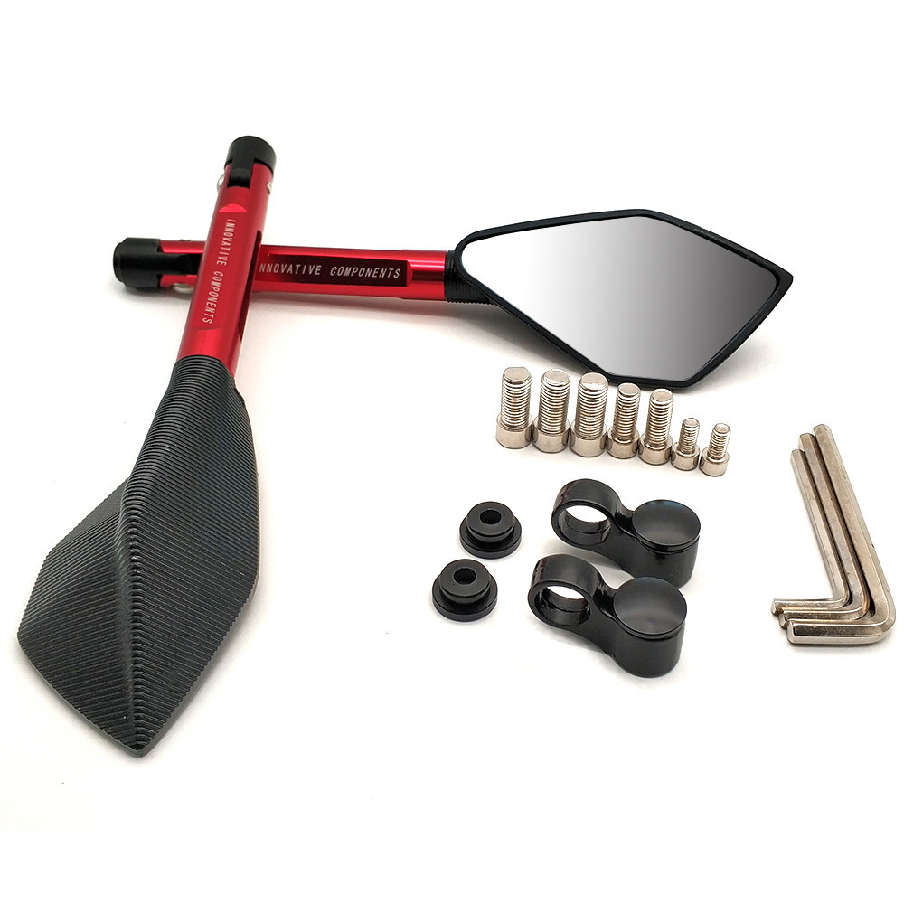 Pour Kawasaki Z300 Z400 z 750 1000 900 800 250 650 Universel Moto retroviseur Guidon Côté Rétroviseurs: red
