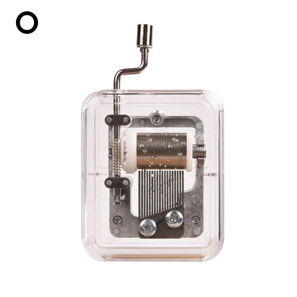 1 Pcs Mini Music Box Hand Cranking Music Movement Transparent DIY Music Box For Christmas