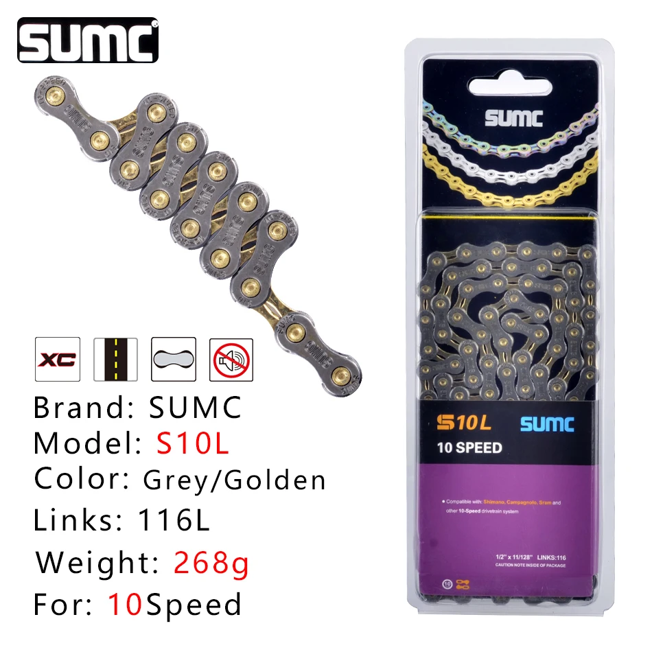 SUMC 9/10/11/12 Speed Bicycle Chain MTB Mountain Road Bike Chain for SHIMANO Campagnolo SRAM Half Hollow Bicycle Chain 116L: Blue
