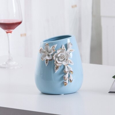 Medium and small Classic Ceramic Vase Chinese Arts And Crafts Decor Flower Vase Household Decoration: S