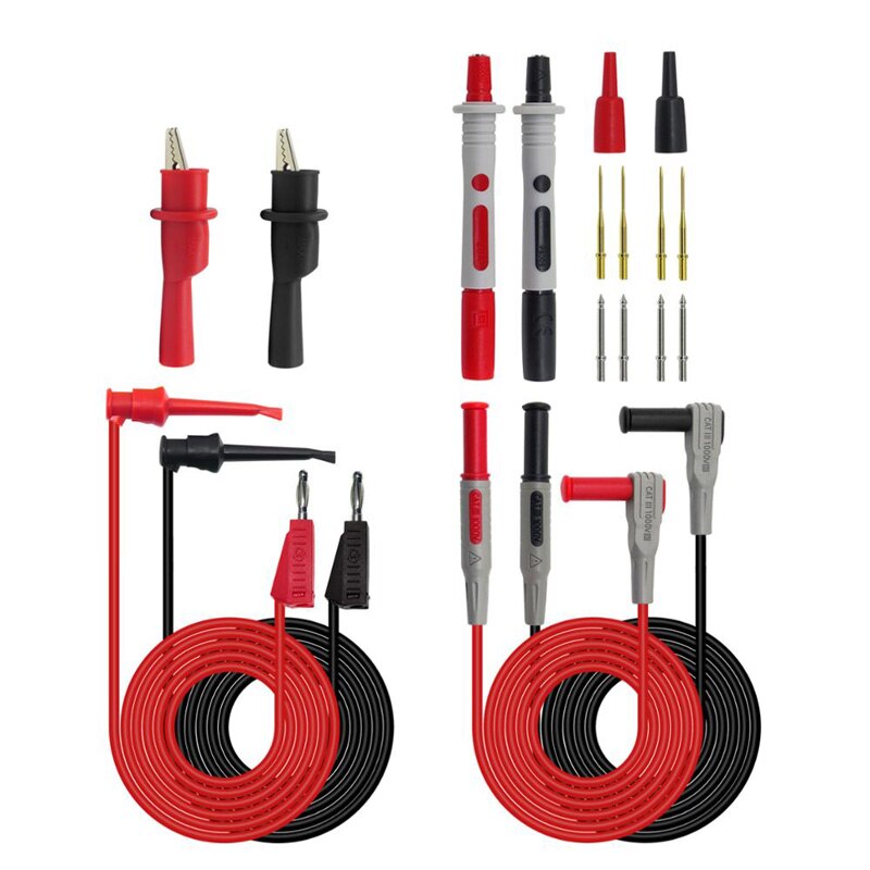Multifunksjons multimeter test kit testledning kit banan plugg for å teste krok kabel utskiftbar multimeter sonde test wire