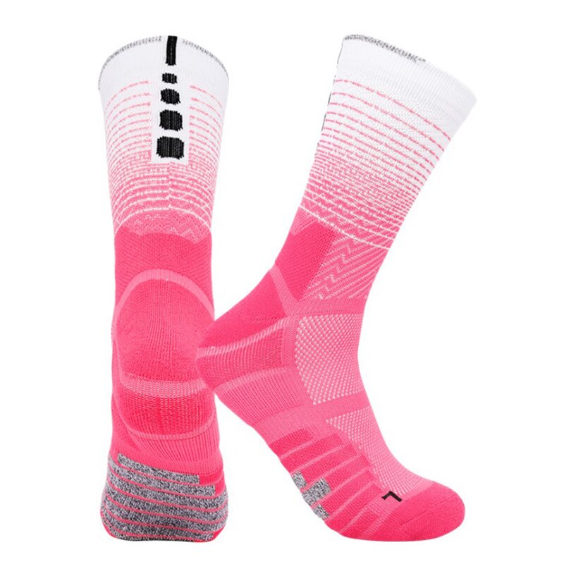 Calcetines de baloncesto Elite Crew Dry Fit para hombre, medias gruesas con almohadilla de cojín de felpa suave, calcetines deportivos de Color contrastante: Red white