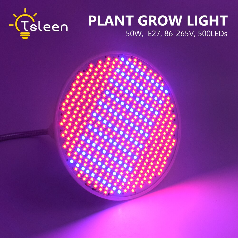 E27 200 500 800Leds Wide Spectrum LED Grow Lights LED Horticulture Grow Light for Garden Flowering Plant and Hydroponics System