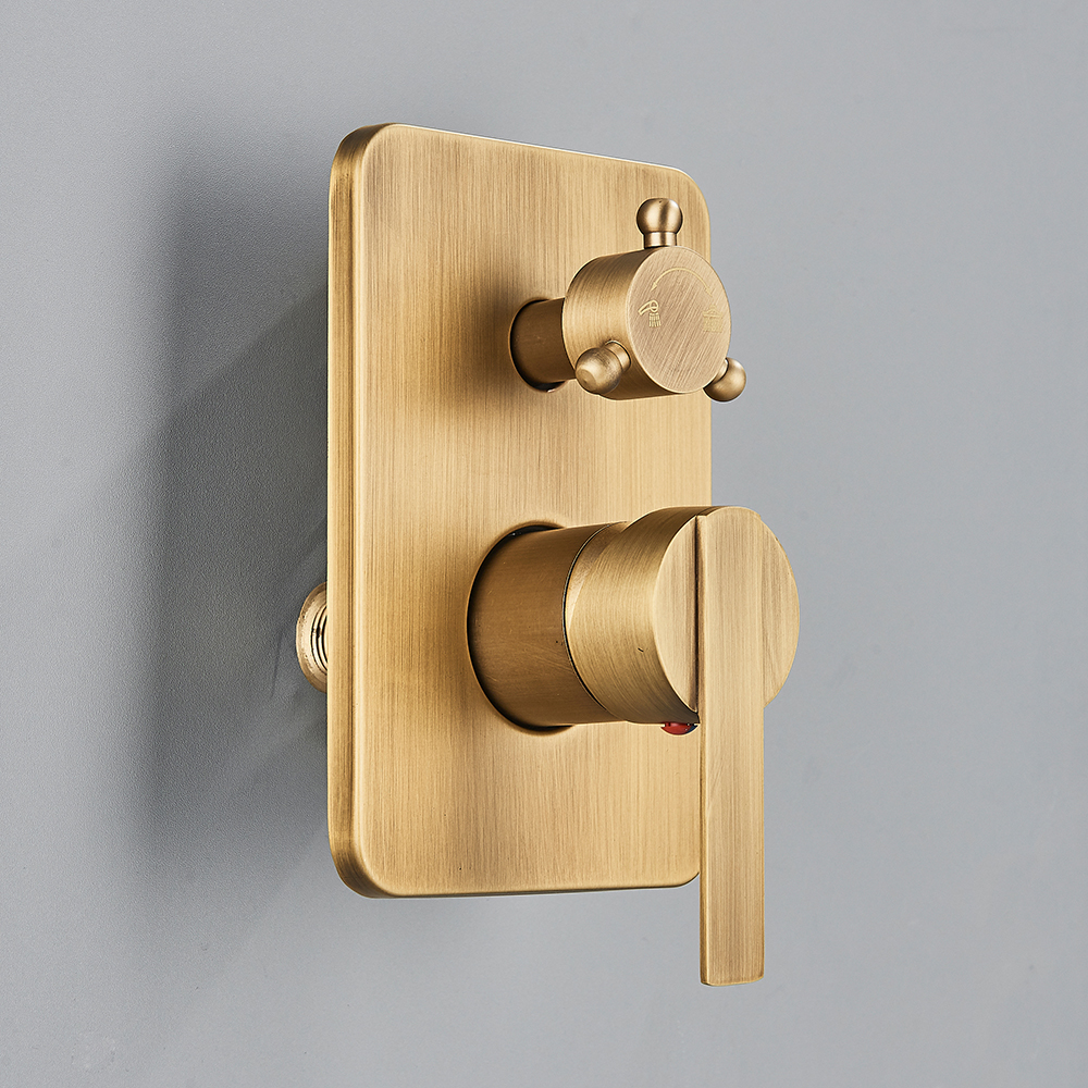 Antique Brass Shower Mixer Valve Toilet Filling Valves Wall Handshower Bracket Shower Arm Extend Tube Double Triangle Valve