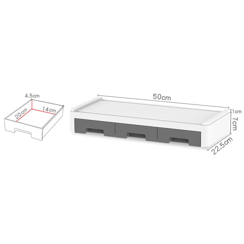 Monitor Riser Stand Desk Shelf with Drawer Keyboard Storage Stylish Multifunctional Desktop Organizer Computer Tabletop WXVSale: Nordic Grey