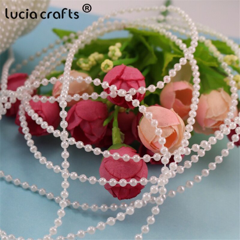 Lucia håndværk 5 yards / lot 3mm multi farver mulighed perler kæde krans fest dekoration tilbehør  c0501