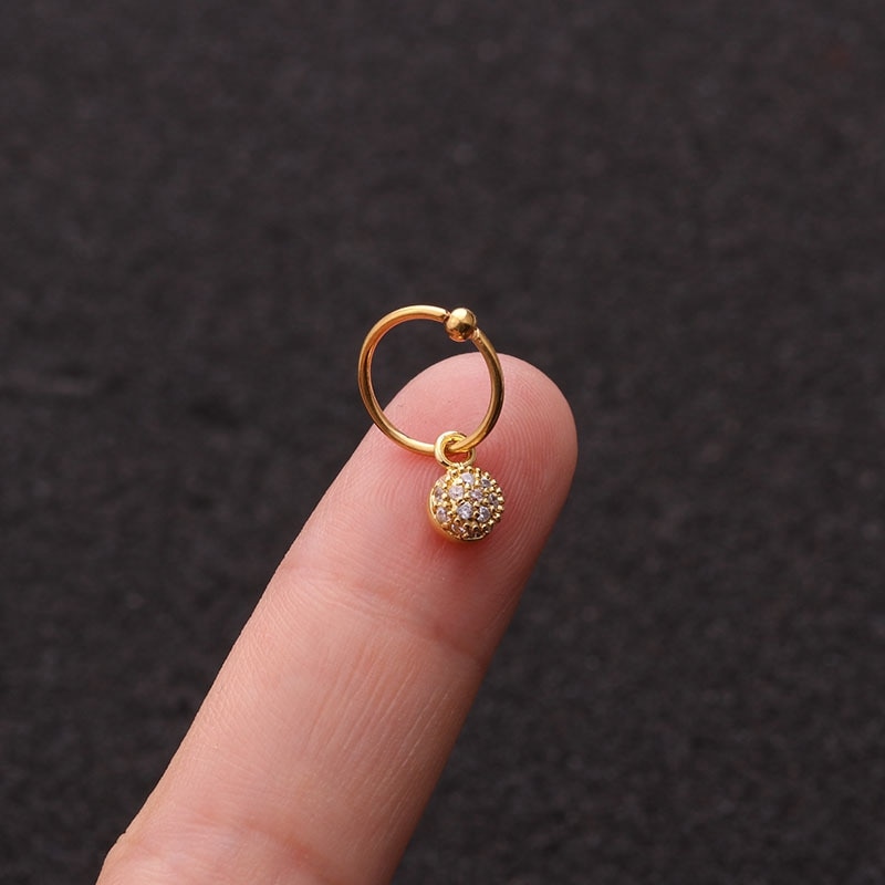 Clous d'Oreille Piercing Helix - Boucle d'Oreille Cz Acier Inoxydable pour Tragus Conch Rook - Design Rond Tendance