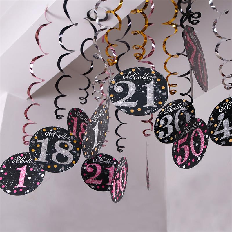 6 st/förpackning grattis på födelsedagen slingers 1st födelsedag pojke flicka fest 18 30 40 50 60 70 födelsedagsdekoration baby shower festtillbehör
