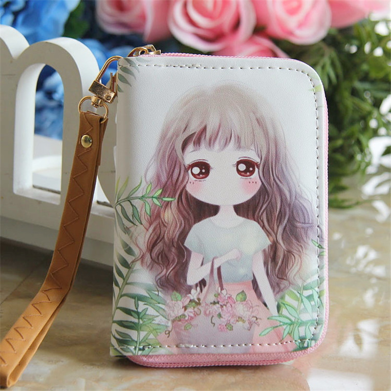 Cute Short Wallet Girl Korean Girl Purse Soft Surface PU Leather Cartoon Portable Wallet for Girls Small Coin Purse: 4