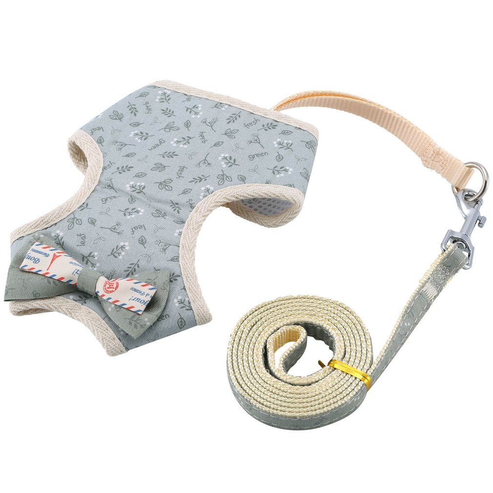 Pet Leash Bowknot Pet Chest Strap Vest Style Cat And Dog Leash Rope No Traction Dog Harness Breathable Mesh: Chocolate / S