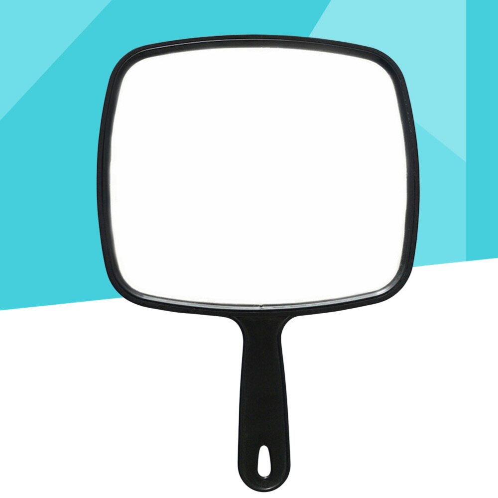 Handheld Salon Barbers Hairdressers Mirror with Handle (Black)