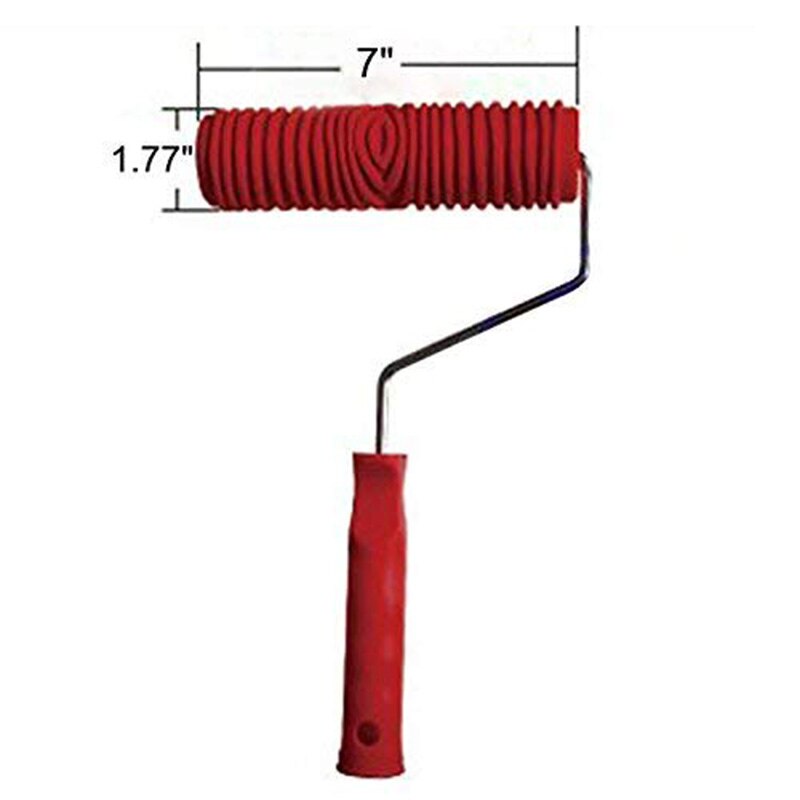 Juego de Herramientas de patrón de madera de imitación Eg300T, rodillo de goma de 7 pulgadas + Ms16, herramienta de grano de madera realista de imitación, recubrimiento de grano de madera en relieve
