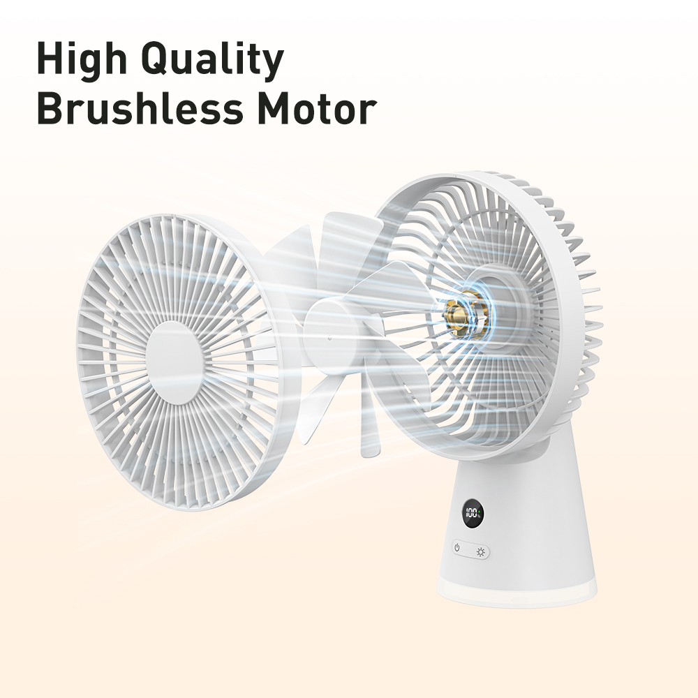 Vvissko Usb Bureauventilator Sterke Luchtstroom & Stille Werking Drie-Speed Wind Mini Tafelventilator 3600Mah Voor Thuiskantoor Slaapkamer