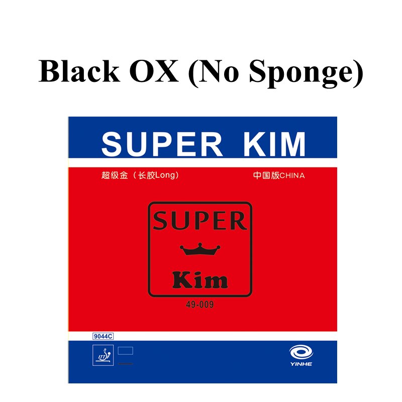 YINHE – Tennis de Table Super KIM à longs boutons en caoutchouc, bœuf ou avec éponge spéciale de 1.1mm,: Black OX