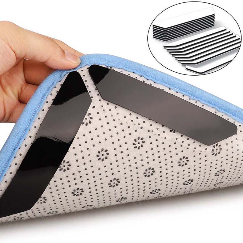 8pcs/pack Anti-skip Rug Grippers Carpet Mat Self-adhesive Tidy Carpet Mat Rug Grippe Clean for Living Room/Bath Room